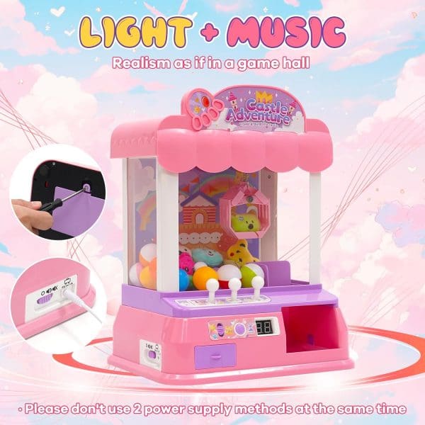 Klauwmachine - mini klauwmachine - snoep gashapon machine (roze) - Afbeelding 2