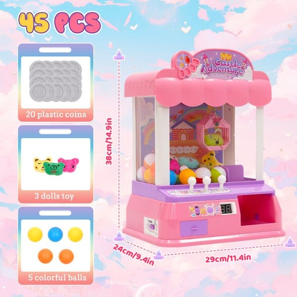 Klauwmachine - mini klauwmachine - snoep gashapon machine (roze)