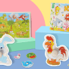 Nieuwe Grip Puzzels-Set van 6 Houten Kinderpuzzels - Afbeelding 7